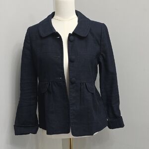 J. Crew Dark Blue Blazer with Button Accents